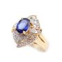 14K yg ring 1.46ct Sapphire 0.54ct Diamonds 