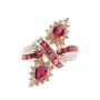 18K yellow gold ring 1.46ct Rubies 0.27ct Diamonds with appraisal $4,200.00 Size-6