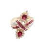 18K yellow gold ring 1.46ct Rubies 0.27ct Diamonds with appraisal $4,200.00 Size-6