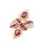 18K yellow gold ring 1.46ct Rubies 0.27ct Diamonds with appraisal $4,200.00 Size-6