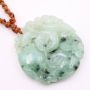 Jade carving coins fruit blossoms leaves bat Pi discs 24 inch braided