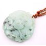 Jade carving coins fruit blossoms leaves bat Pi discs 24 inch braided