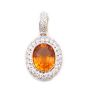 Citrine Earrings Pendant Lively Deep Orange/Gold 18K yg 