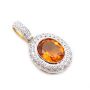 Citrine Earrings Pendant Lively Deep Orange/Gold 18K yg 