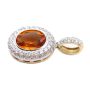 Citrine Earrings Pendant Lively Deep Orange/Gold 18K yg 