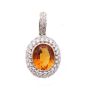 Citrine Earrings Pendant Lively Deep Orange/Gold 18K yg 