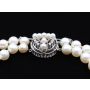 Akoya double strand cultured Pearls 7.5-8mm 18K wg diamonds