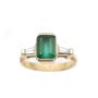 1.66ct Emerald and Diamonds 18k Yellow gold Ring 4.8gr  Size-5.5