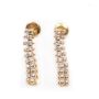 2.03cts Diamond pierced earrings Riviere style 1.25 inch 