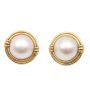 25.6mm Mabe cultured Pearl earrings 18k yg Omega/French post backs 