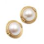 25.6mm Mabe cultured Pearl earrings 18k yg Omega/French post backs 