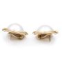 25.6mm Mabe cultured Pearl earrings 18k yg Omega/French post backs 