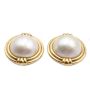 25.6mm Mabe cultured Pearl earrings 18k yg Omega/French post backs 