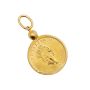 1991 Canada 1/10 oz Gold Maple Leaf with 14K Yellow Gold Bezel Pendant 