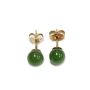 14 Karat Yellow Gold Jade Stud Earrings