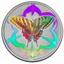 2004 Canada 50 Cent Tiger Swallowtail Butterfly Sterling Silver Hologram Coin 