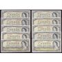 10x 1954 Canada $20 banknotes 10-notes VF or better