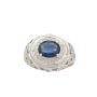 14K White Gold Ring with 1.65 ct Blue Sapphire & Diamond Halo Setting Size 6.5