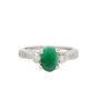 18K White Gold Ring 1.00 ct Oval Emerald with 0.52ct Diamonds Size 6.5 