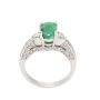 18K White Gold Ring 1.00 ct Oval Emerald with 0.52ct Diamonds Size 6.5 