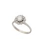 18K White Gold Halo 0.75ct Diamond Ring Size 4.25