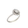 18K White Gold Halo 0.75ct Diamond Ring Size 4.25