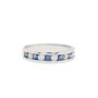 14K White Gold Ring 0.50ct Square Cut Blue Sapphires & 0.25ct Diamonds Size 7.5