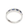 14K White Gold Ring 0.50ct Square Cut Blue Sapphires & 0.25ct Diamonds Size 7.5