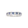 14K White Gold Ring 0.50ct Square Cut Blue Sapphires & 0.25ct Diamonds Size 7.5