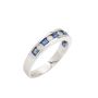 14K White Gold Ring 0.50ct Square Cut Blue Sapphires & 0.25ct Diamonds Size 7.5