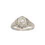 Antique 18K White Gold Filigree 0.25ct Diamond Ring Size 6.25