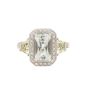 10K White Gold 2.00 ct White Quartz & Citrines Diamond Ring Size 8.5