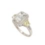 10K White Gold 2.00 ct White Quartz & Citrines Diamond Ring Size 8.5