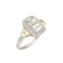 10K White Gold 2.00 ct White Quartz & Citrines Diamond Ring Size 8.5