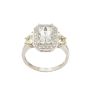 10K White Gold 2.00 ct White Quartz & Citrines Diamond Ring Size 8.5