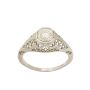 18K White Gold Antique Filigree Style 0.125ct Diamond Ring Size 6