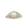 18K White Gold Antique Filigree Style 0.125ct Diamond Ring Size 6