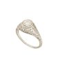 18K White Gold Antique Filigree Style 0.125ct Diamond Ring Size 6