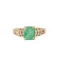 14K Yellow Gold 1.40 Carat Emerald ring with 0.16 Carat Diamonds Size 7