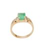 14K Yellow Gold 1.40 Carat Emerald ring with 0.16 Carat Diamonds Size 7