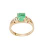 14K Yellow Gold 1.40 Carat Emerald ring with 0.16 Carat Diamonds Size 7