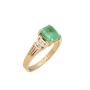 14K Yellow Gold 1.40 Carat Emerald ring with 0.16 Carat Diamonds Size 7