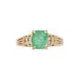 14K Yellow Gold 1.40 Carat Emerald ring with 0.16 Carat Diamonds Size 7