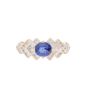 14K Yellow and White Gold 0.65ct Blue Sapphire Ring with 0.42ct diamonds Ring Size 8