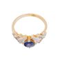 14K Yellow and White Gold 0.65ct Blue Sapphire Ring with 0.42ct diamonds Ring Size 8