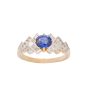 14K Yellow and White Gold 0.65ct Blue Sapphire Ring with 0.42ct diamonds Ring Size 8