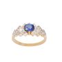 14K Yellow and White Gold 0.65ct Blue Sapphire Ring with 0.42ct diamonds Ring Size 8