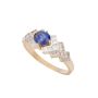 14K Yellow and White Gold 0.65ct Blue Sapphire Ring with 0.42ct diamonds Ring Size 8