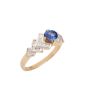 14K Yellow and White Gold 0.65ct Blue Sapphire Ring with 0.42ct diamonds Ring Size 8