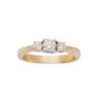 14K Yellow and White Gold Three-Stone Diamond Ring – 0.48 ct Total Diamond Weight Size 7